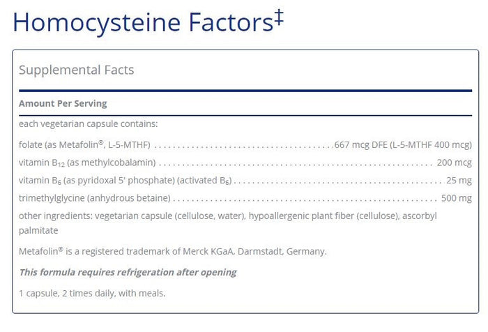Homocysteine Factors 60 capsules  by Pure Encapsulations