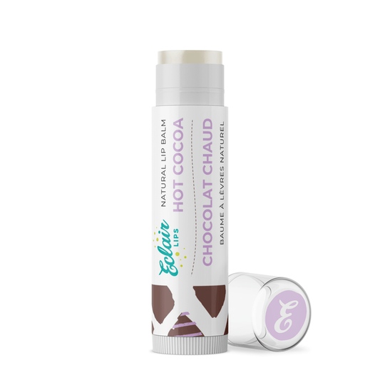 Hot Cocoa Lip Balm on White Background