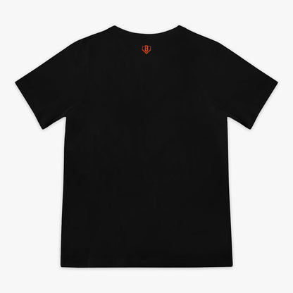 Youth graphic tee with “Houston Astros Upside Down” design — back view