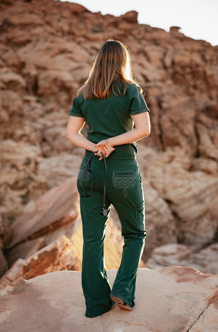 Hunter Green Boot-Stitch Top