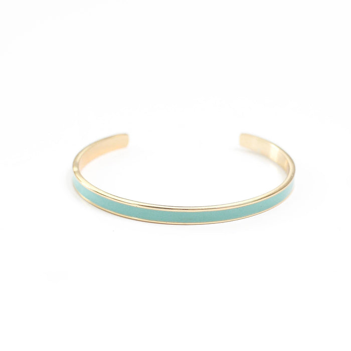 I Don't Owe You Shit TEAL Enamel Bangle Bracelet