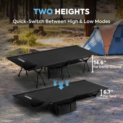 ICECO Portable L Size Camping Cot in Black