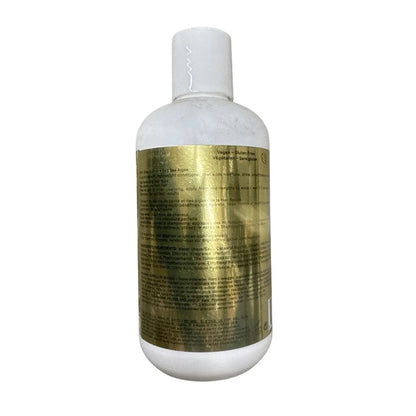 White bottle with gold label, moisturizing hair conditioner, vegan, 8oz size