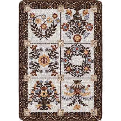 Image of an area rug, Inspired Quilt - Brown