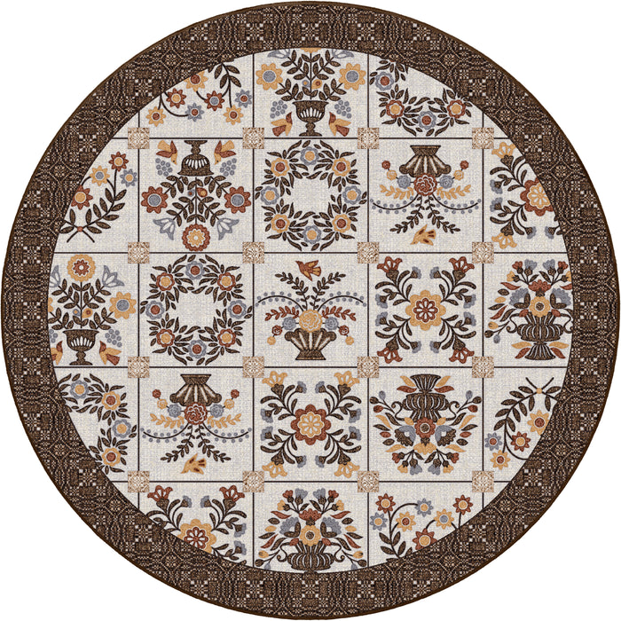 Image of an area rug, Inspired Quilt - Brown