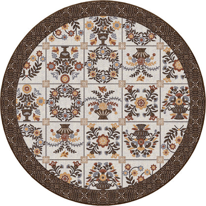 Image of an area rug, Inspired Quilt - Brown