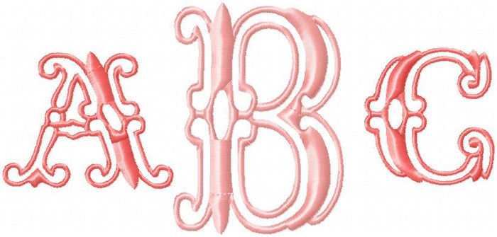 Intervent Monogram Font - Comes in 2 sizes 2 and 3 inch- Machine embroidery Font