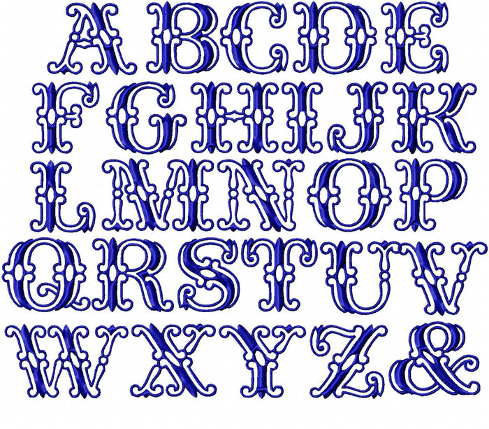 Intervent Monogram Font - Comes in 2 sizes 2 and 3 inch- Machine embroidery Font
