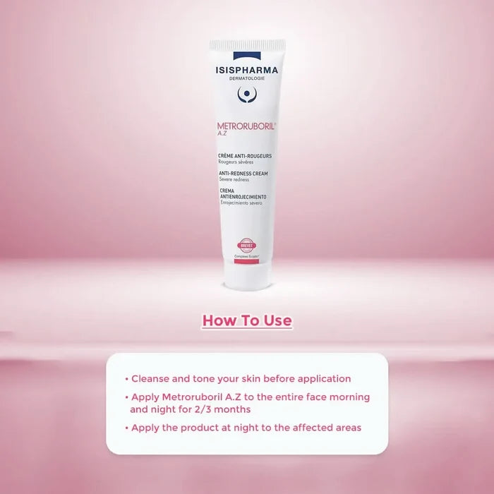 Isispharma Metroruborib cream tube with usage instructions.