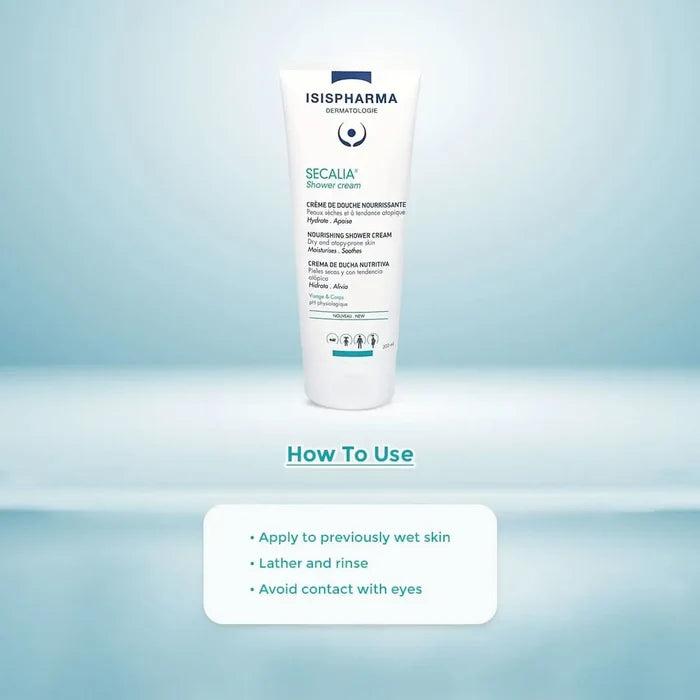 Isis Pharma Secalia shower cream on a light