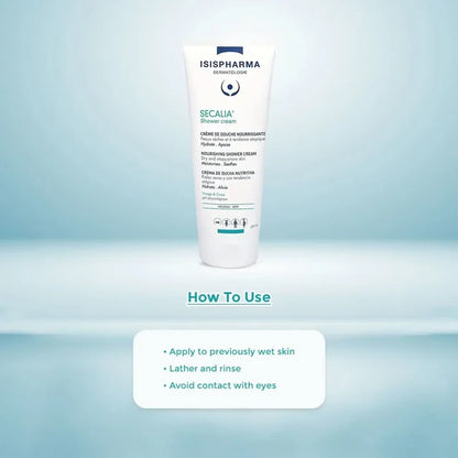 Isis Pharma Secalia shower cream on a light