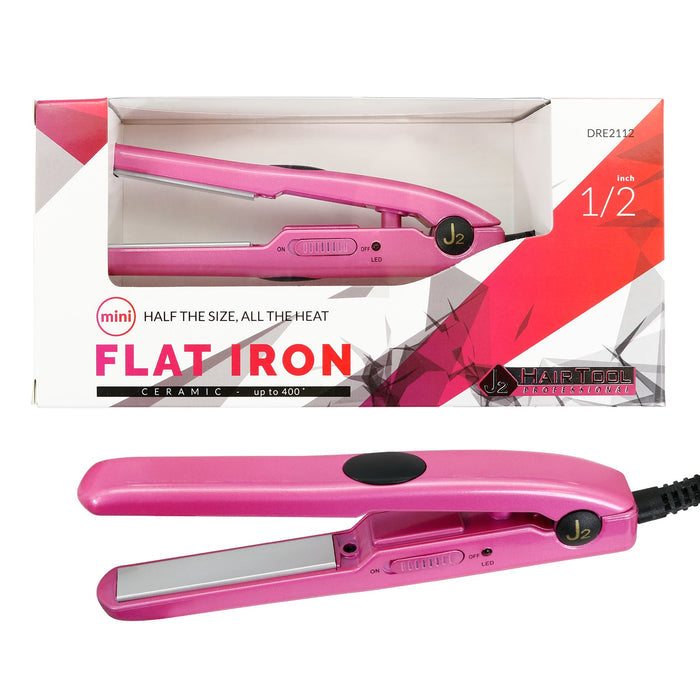 J2 Hair Tool Mini Flat Ceramic Iron 1/2" - ikatehouse