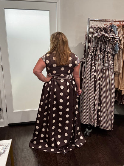 Jade by Jane Polka Dot and Stripe Maxi Dress
