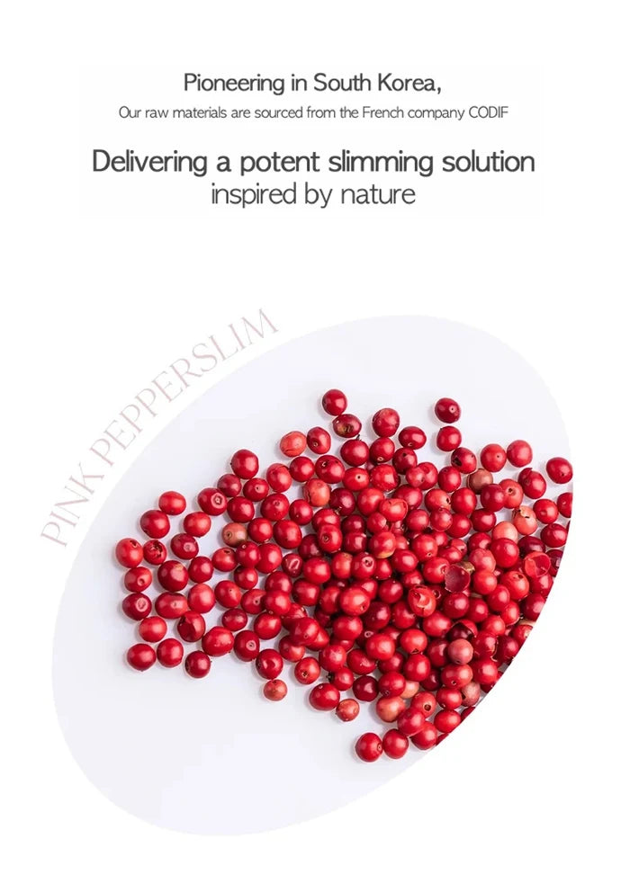 Red berries on a white plate with text about raw materials from French company COOF.