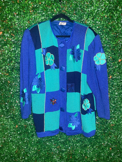 JC Designs Jungdaus Blue Cardigan Sweater