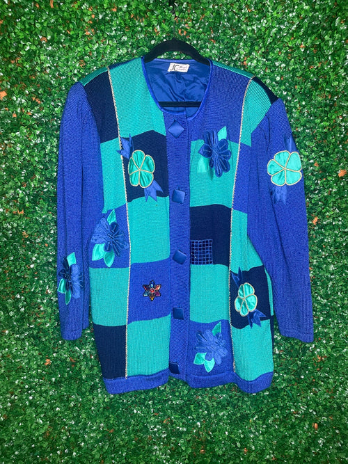 JC Designs Jungdaus Blue Cardigan Sweater