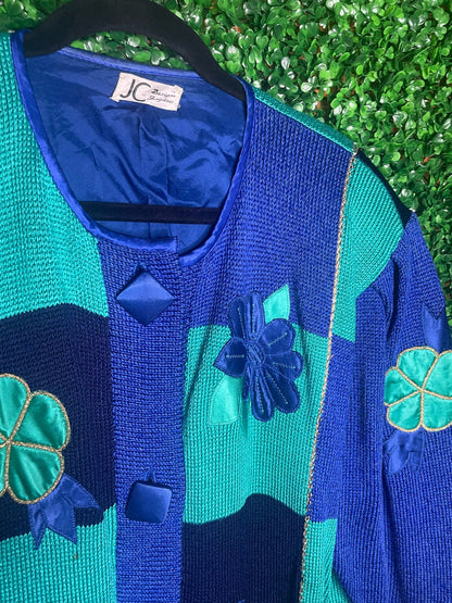 JC Designs Jungdaus Blue Cardigan Sweater