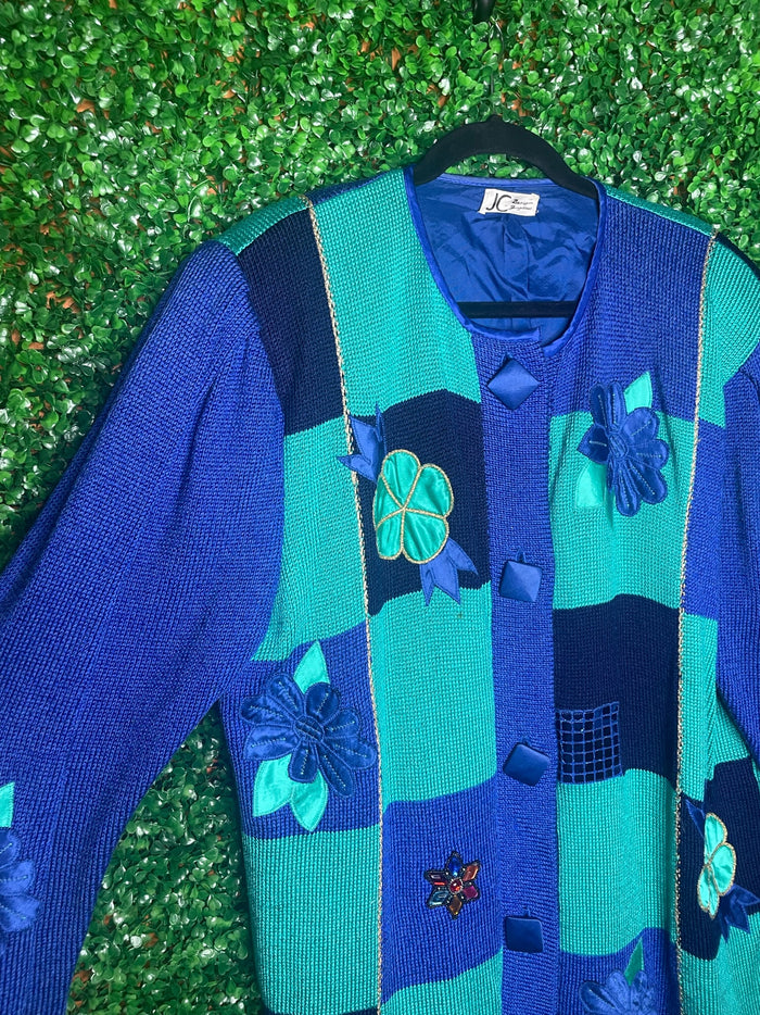 JC Designs Jungdaus Blue Cardigan Sweater