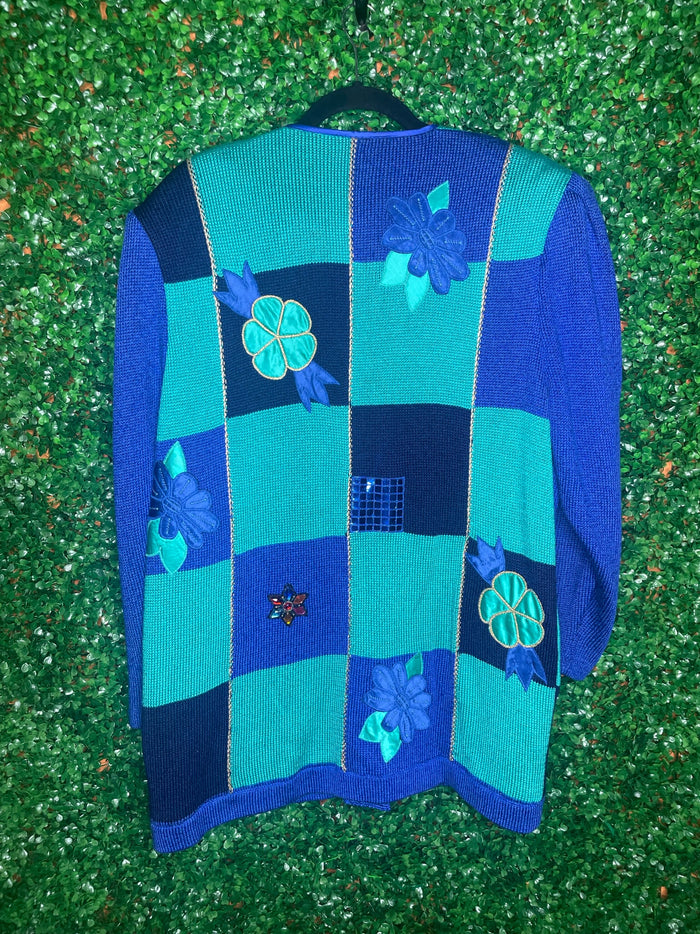 JC Designs Jungdaus Blue Cardigan Sweater