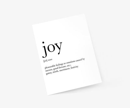 Joy Definition Christmas Card | Footnotes Paper