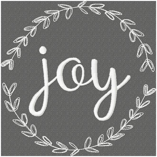 JOY WREATH - MACHINE EMBROIDERY DESIGN