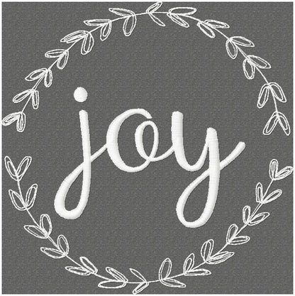 JOY WREATH - MACHINE EMBROIDERY DESIGN