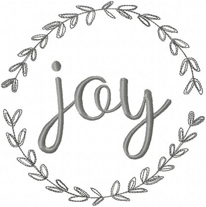 JOY WREATH - MACHINE EMBROIDERY DESIGN