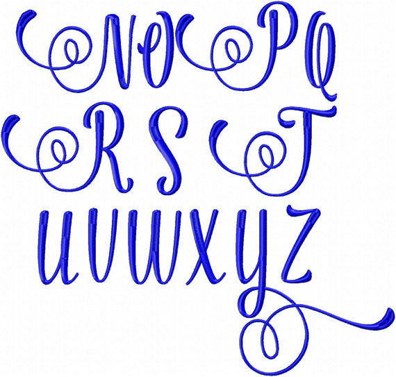 Julio Set 2 Font - this is an alternative character font comes in 1, 1.5, 2, 2.5 inch sizes