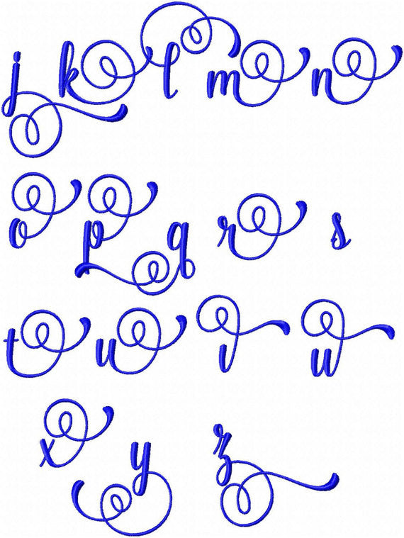 Julio Set 2 Font - this is an alternative character font comes in 1, 1.5, 2, 2.5 inch sizes