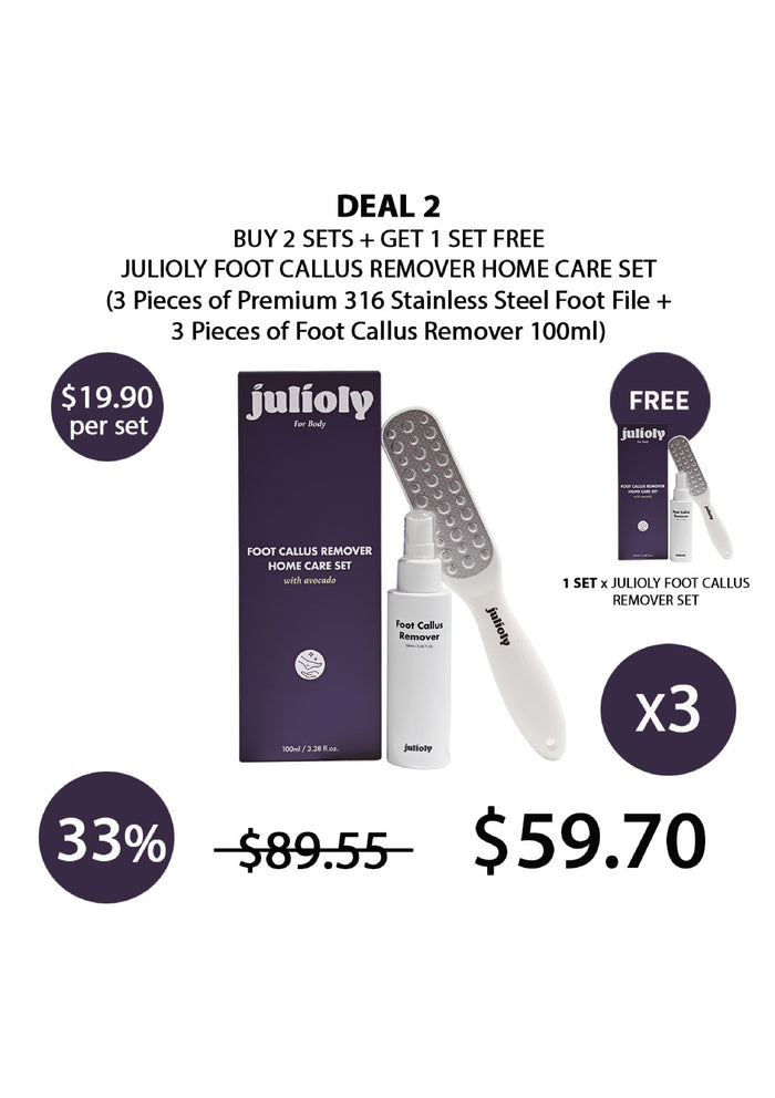 (BUY 2+1 FREE) JULIOLY CALLUS REMOVER HOME CARE SET