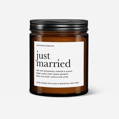 Just Married Candle | Soft Floral Scent - Footnotes Paper