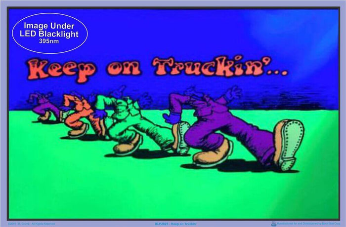 Keep on Truckin Flocked Blacklight Poster