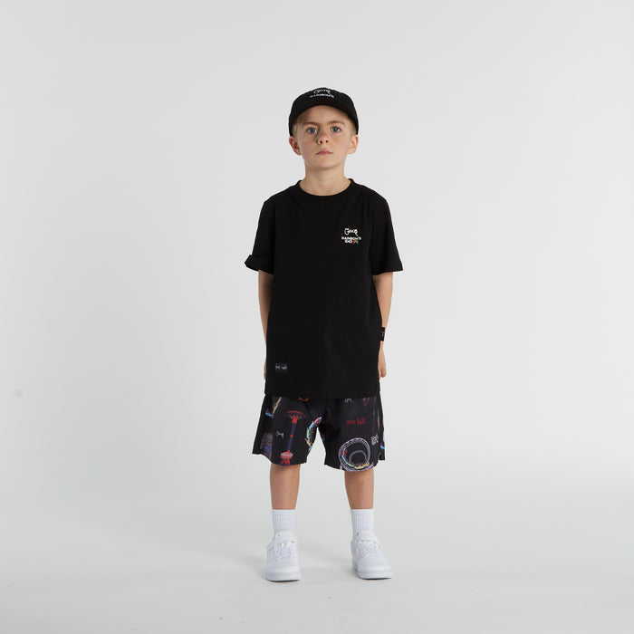 KID'S CRATE X RAINBOWS END BUMPER BOAT SCRIPT T-SHIRT