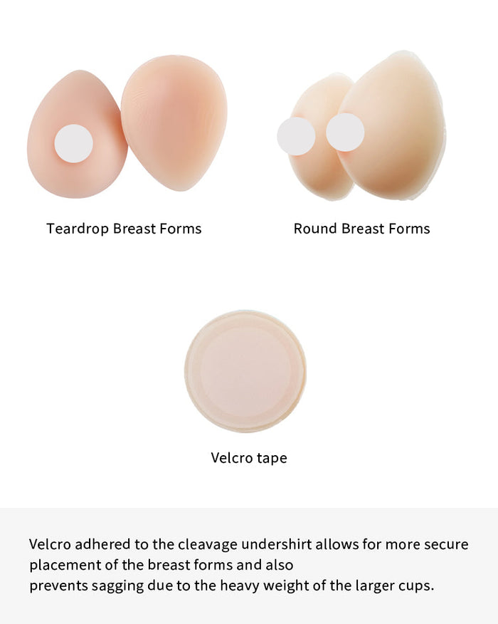 InTheMask by MOLIS silicone breast forms, round shape with cleavage pockets, compatible with A-Z cups, for zentai and 3D breast effects.