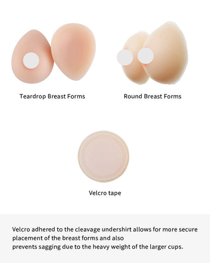 InTheMask by MOLIS silicone breast forms, round shape with cleavage pockets, compatible with A-Z cups, for zentai and 3D breast effects.