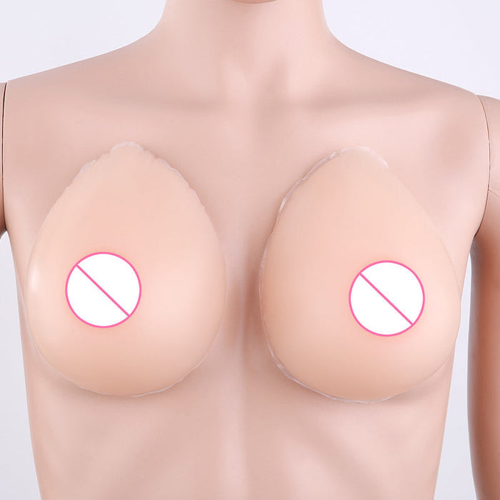 Inthemask by Moli's teardrop silicone breast forms with cleavage pockets, compatible with A-Z cup sizes for cosplay or costume use.