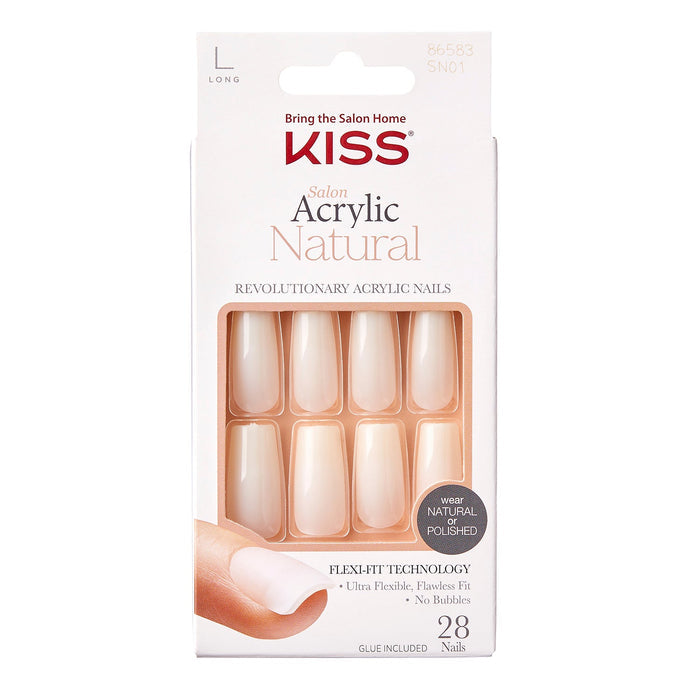 Kiss Salon Acrylic Natural 28 Nails - ikatehouse