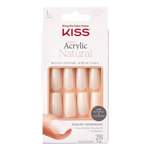 Kiss Salon Acrylic Natural 28 Nails - ikatehouse