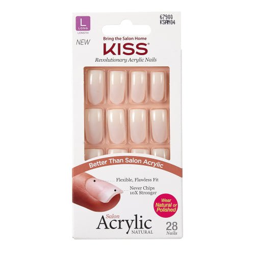 Kiss Salon Acrylic Natural 28 Nails - ikatehouse