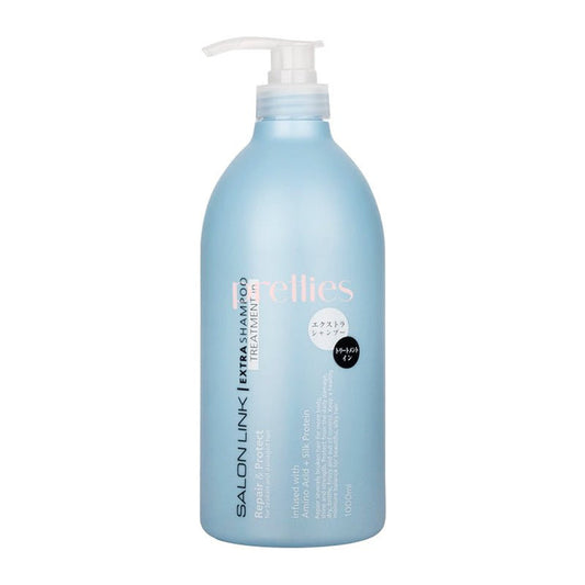 Kumano Yushi Salon Link Extra Shampoo Treatment In Repair & Protect (European Floral) 1000ml (Blue)