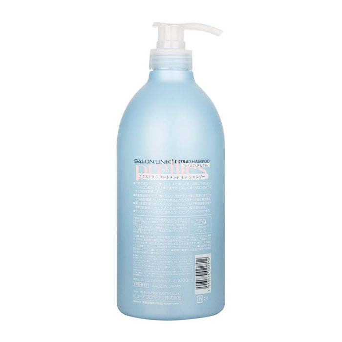Kumano Yushi Salon Link Extra Shampoo Treatment In Repair & Protect (European Floral) 1000ml (Blue)