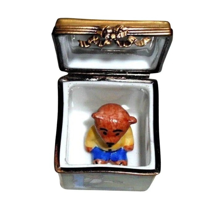 Teddy Bear Delight Limoges Box Porcelain Limoges Teddy Baby French Trinket Box