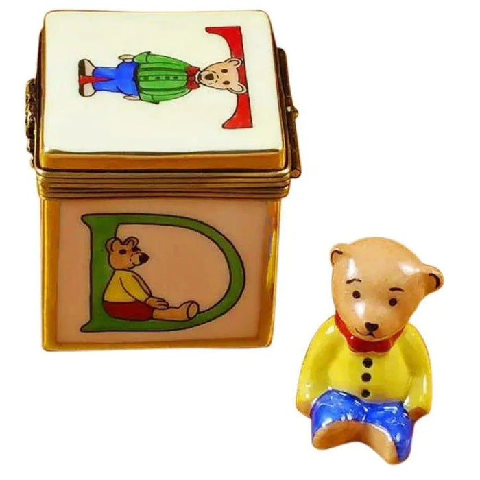 Teddy Bear Delight Limoges Box Porcelain Limoges Teddy Baby French Trinket Box