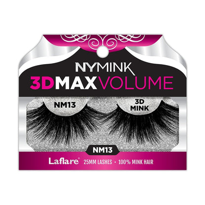 Laflare NY Mink 3D Max 100% Mink Hair 25mm Volume Eyelashes - ikatehouse