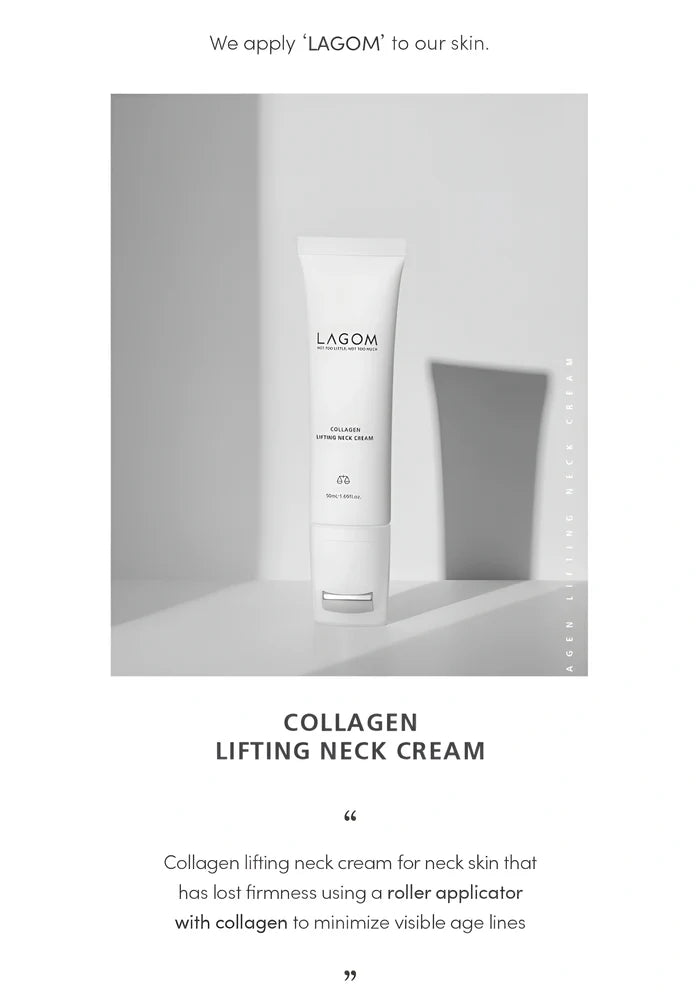 LAGOM Collagen Lifting Neck Cream tube with neck-care description