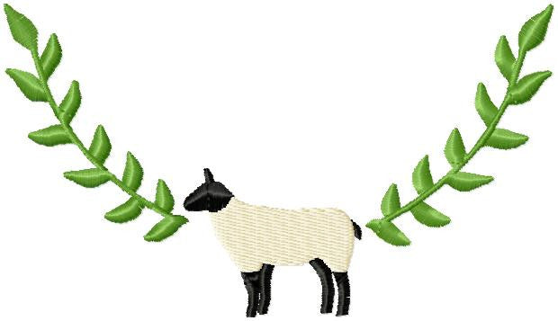 Lamb and Laurel Monogram Frame