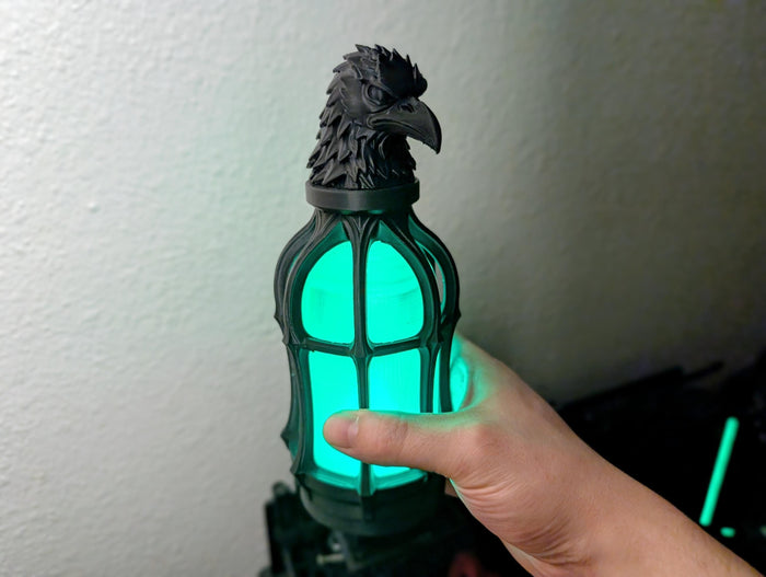Large Raven Potion Light - Gothic RGB Color Changing Lantern