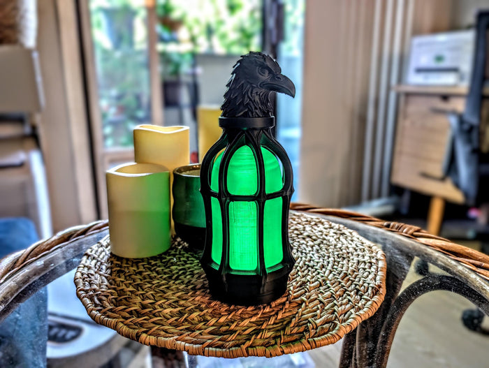 Large Raven Potion Light - Gothic RGB Color Changing Lantern