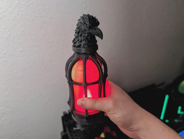 Large Raven Potion Light - Gothic RGB Color Changing Lantern