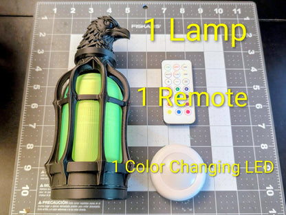Large Raven Potion Light - Gothic RGB Color Changing Lantern